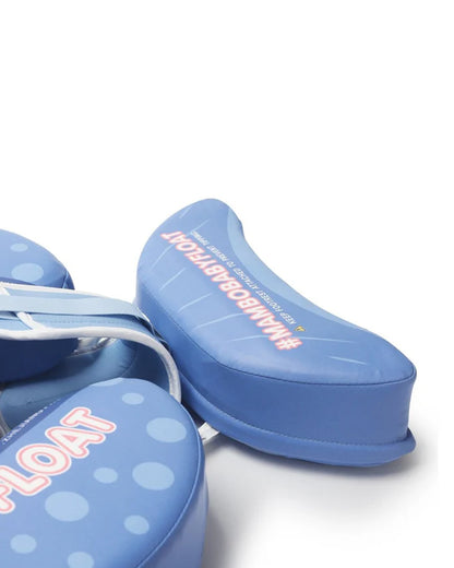 Mambobaby Chest Float Swimming Tube-Air Free Foam Design with 5 Point Safety Harness & 3 Swim Modes, UPF 50+ Detachable 3D Canopy-Whale Shark-Blue