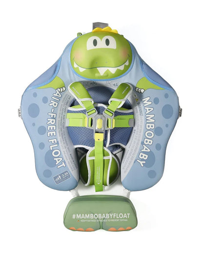 Mambobaby Chest Float Swimming Tube-Air Free Foam Design with 5 Point Safety Harness & 3 Swim Modes, UPF 50+ Detachable 3D Canopy-Upto 18 kg Baby Weight-T-Rex Cuddle-Green