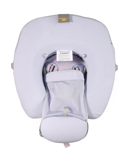 Mambobaby Chest Float Swimming Tube-Air Free Foam Design with 5 Point Safety Harness & 3 Swim Modes, UPF 50+ Detachable 3D Canopy-Convertible Front Carry Belt-Upto 18 kg Baby Weight-Mama Elephant-Blue