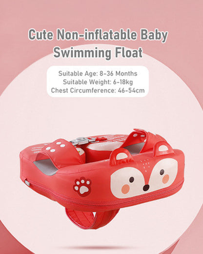 Mambobaby Swimming Waist Float-Air Free Foam Design with Crotch Strap & Double Lock Mechanism-Fox-Red