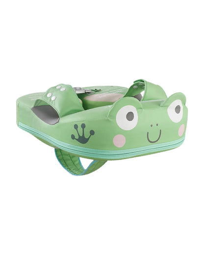 Mambobaby Swimming Waist Float-Air Free Foam Design with Crotch Strap & Double Lock Mechanism-Upto 18 kg Baby Weight-Frogs-Green