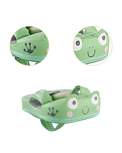 Mambobaby Swimming Waist Float-Air Free Foam Design with Crotch Strap & Double Lock Mechanism-Upto 18 kg Baby Weight-Frogs-Green