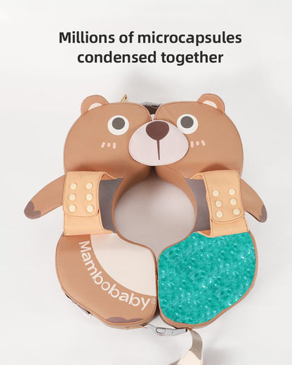 Mambobaby Swimming Waist Float-Air Free Foam Design with Crotch Strap & Double Lock Mechanism-Upto 18 kg Baby Weight-Bear-Brown