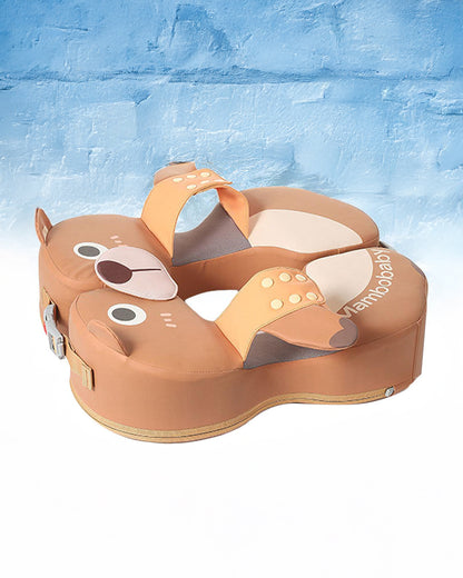 Mambobaby Swimming Waist Float-Air Free Foam Design with Crotch Strap & Double Lock Mechanism-Upto 18 kg Baby Weight-Bear-Brown