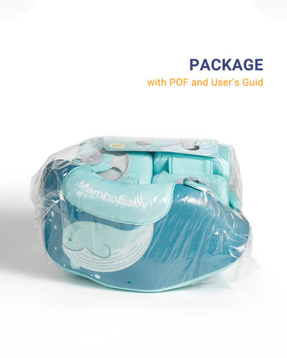 Mambobaby Swimming Armbands-Air Free Foam Design with Safety Lock Buckle & 3 Swim Modes-Detachable Chest Support-For 3 to 8Y-Whale-Green