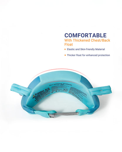 Mambobaby Swimming Armbands-Air Free Foam Design with Safety Lock Buckle & 3 Swim Modes-Detachable Chest Support-For 3 to 8Y-Whale-Green