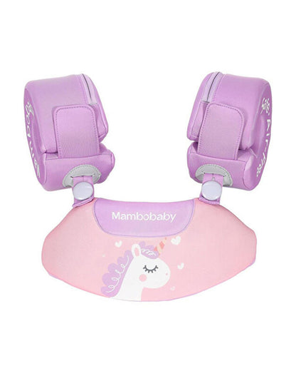Mambobaby Swimming Armbands-Air Free Foam Design with Safety Lock Buckle & 3 Swim Modes-Detachable Chest Support-For 3 to 8Y-Unicorn-Pink