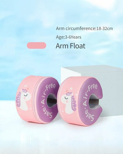 Mambobaby Swimming Armbands-Air Free Foam Design with Safety Lock Buckle & 3 Swim Modes-For 3 to 8Y-Unicorn-Pink