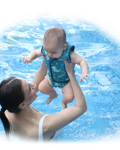 Mambobaby Nylon Thermal Wetsuit-Swimsuit-Keeps Baby Warm With 3 Layer Insulation & Quick Dry Fabric-Velcro Fastening-Dinosaur-Green-For Infants
