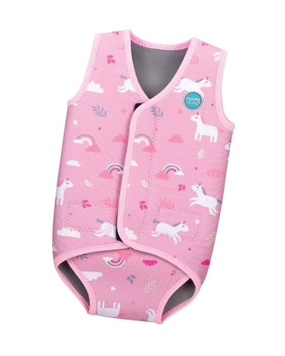 Mambobaby Nylon Thermal Wetsuit-Swimsuit-Keeps Baby Warm With 3 Layer Insulation & Quick Dry Fabric-Velcro Fastening-Unicorn-Pink-For Infants