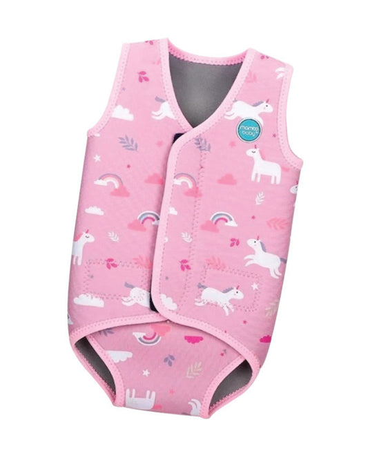 Mambobaby Nylon Thermal Wetsuit-Swimsuit-Keeps Baby Warm With 3 Layer Insulation & Quick Dry Fabric-Velcro Fastening-Unicorn-Pink-For Infants