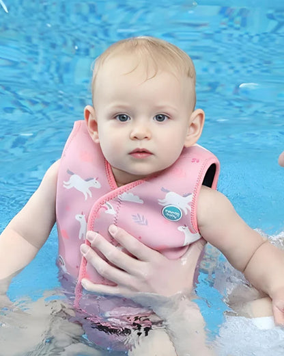 Mambobaby Nylon Thermal Wetsuit-Swimsuit-Keeps Baby Warm With 3 Layer Insulation & Quick Dry Fabric-Velcro Fastening-Unicorn-Pink-For Infants