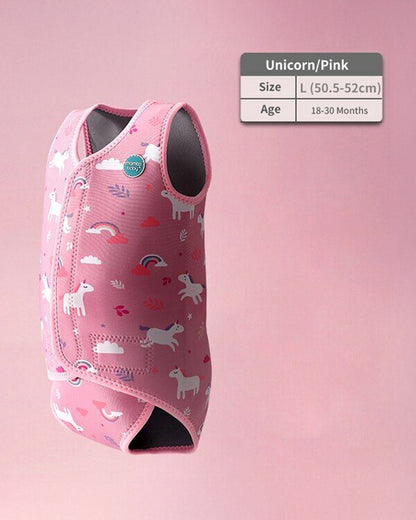 Mambobaby Nylon Thermal Wetsuit-Swimsuit-Keeps Baby Warm With 3 Layer Insulation & Quick Dry Fabric-Velcro Fastening-Unicorn-Pink-For Infants