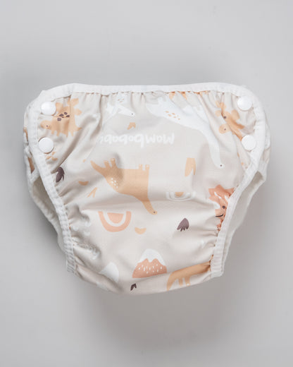 Mambobaby Reusable Swimming Diaper Pants-3D Comfort Fit with Adjustable Waist, Breathable Fabric & Leakproof Design-Dinosaur-Yellow