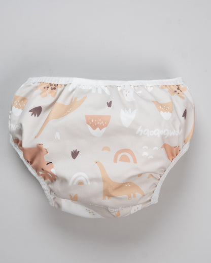 Mambobaby Reusable Swimming Diaper Pants-3D Comfort Fit with Adjustable Waist, Breathable Fabric & Leakproof Design-Dinosaur-Yellow