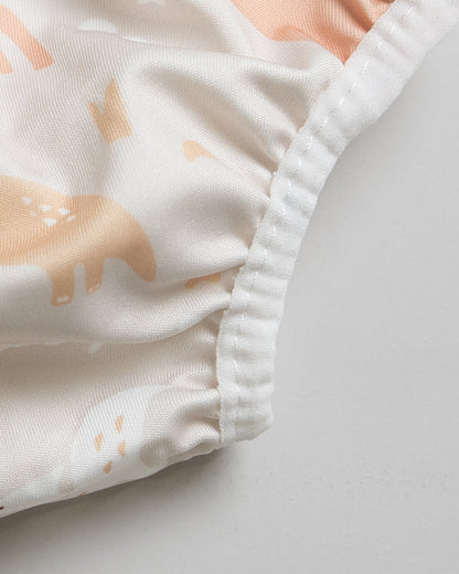 Mambobaby Reusable Swimming Diaper Pants-3D Comfort Fit with Adjustable Waist, Breathable Fabric & Leakproof Design-Dinosaur-Yellow