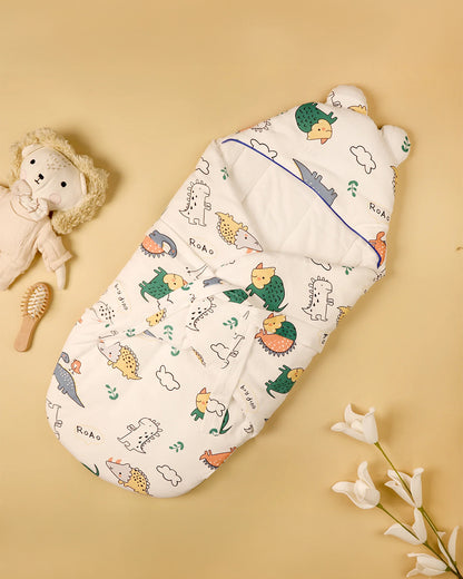Kicks & Crawl Jurassic Cuddles Baby Sleeping Nest-Equipped With Velcro Harness-With 3-Way Zip For Easy Change-Newborn Bed