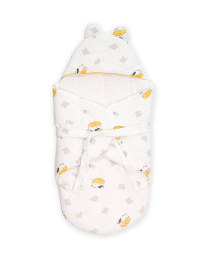 Kicks & Crawl Moo Moo Baby Sleeping Nest-Equipped With Velcro Harness-With 3-Way Zip For Easy Change-Newborn Bed