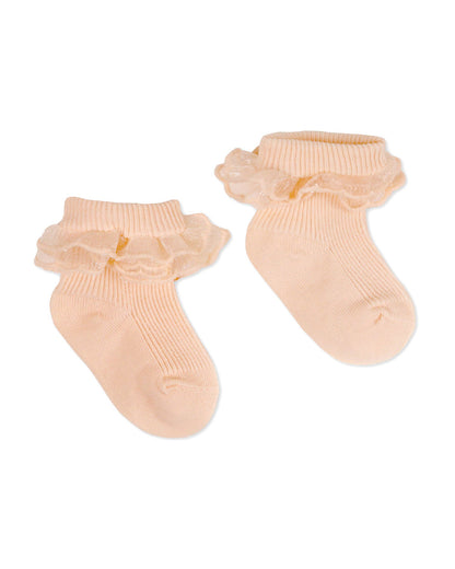 Kicks & Crawl Skin & White Socks-Solid-Cotton-Pack of 2-For Infants