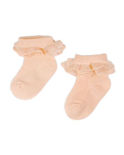 Kicks & Crawl Skin & White Socks-Solid-Cotton-Pack of 2-For Infants