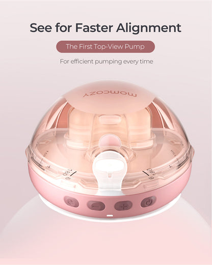 Momcozy Air 1 Ultra-Slim Double Wearable Breast Pump-Smart App with Personalized Suction & Speed Control, Wireless Charging Case with Real-Time Milk Tracking