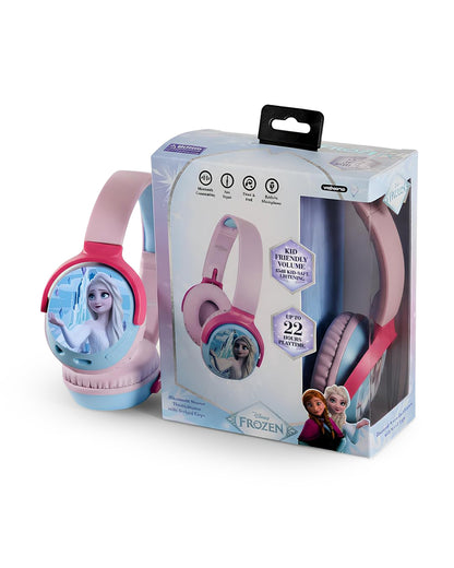 Volkano Disney Frozen Bluetooth Headphone-Musical Toy-Built-in Microphone with Swivel & Foldable Cups-Voice Assistant with Kids Safe 85dB Volume-3Y+