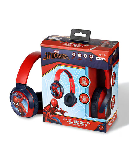 Volkano Marvel Spiderman Bluetooth Headphone-Musical Toy-Built-in Microphone with Swivel & Foldable Cups-Voice Assistant with Kids Safe 85dB Volume-3Y+