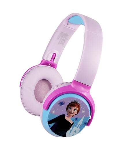 Volkano Disney Frozen Bluetooth Headphone with Elsa Character Mood Light-Musical Toy-Built-in Microphone with Swivel & Foldable Cups-Voice Assistant with Kids Safe 85dB Volume-3Y+