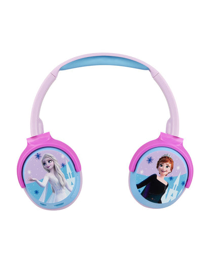 Volkano Disney Frozen Bluetooth Headphone with Elsa Character Mood Light-Musical Toy-Built-in Microphone with Swivel & Foldable Cups-Voice Assistant with Kids Safe 85dB Volume-3Y+
