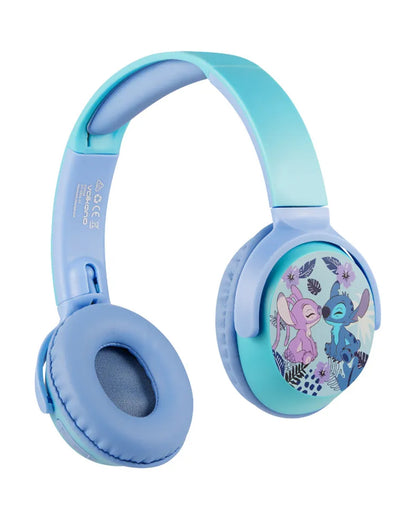 Volkano Disney Stitch Bluetooth Headphone with Character Mood Light-Musical Toy-Built-in Microphone with Swivel & Foldable Cups-Voice Assistant with Kids Safe 85dB Volume-3Y+