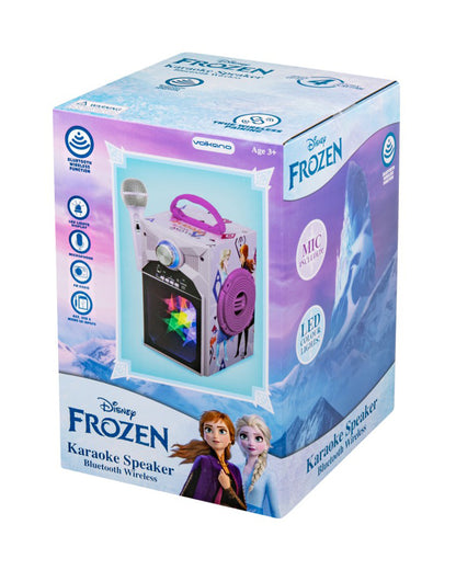 Volkano Disney Frozen Bluetooth Karaoke Speaker-Musical Toy-Wired Microphone & LED Display-Upto 4 Hours of Playtime-3Y+