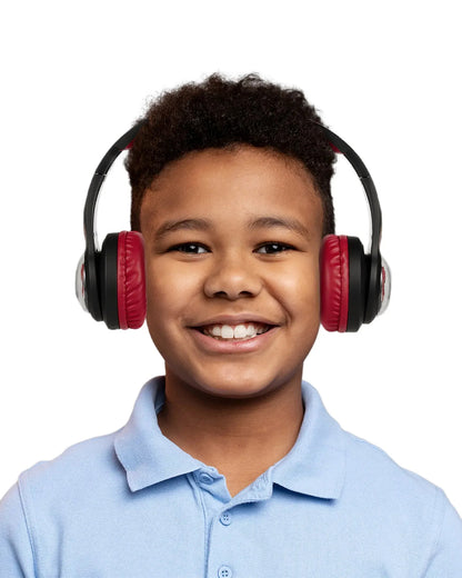 Volkano Marvel Spiderman 3D Bluetooth Headphone-Musical Toy-Built in Microphone with Foldable Earcups-RGB Lights with Kids Safe 85dB Volume-3Y+