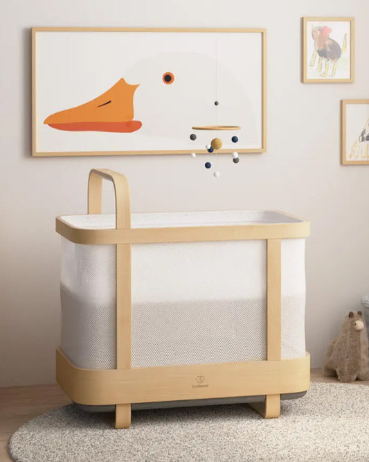 Cradlewise Convertible Smart Bassinet & Crib-ASTM F2194 Certified-Built In AI Monitor That Senses Early Wake Up Signs-1 Year Warranty-Includes VOC & PU Foam Free Mattress, Waterproof Mattress Cover, Fitted Sheet & Crib Mesh-For 0 to 2Y (Upto 15 Kg)