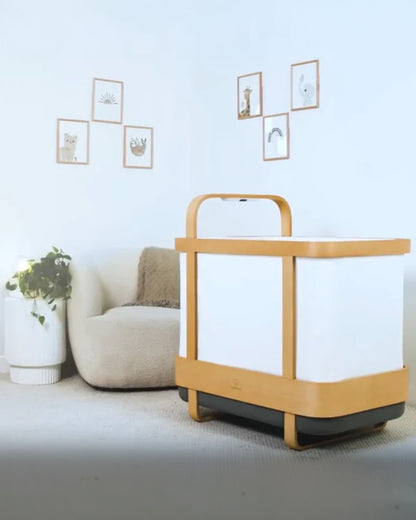 Cradlewise Convertible Smart Bassinet & Crib-ASTM F2194 Certified-Built In AI Monitor That Senses Early Wake Up Signs-1 Year Warranty-Includes VOC & PU Foam Free Mattress, Waterproof Mattress Cover, Fitted Sheet & Crib Mesh-For 0 to 2Y (Upto 15 Kg)