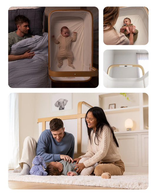 Cradlewise Convertible Smart Bassinet & Crib-ASTM F2194 Certified-Built In AI Monitor That Senses Early Wake Up Signs-1 Year Warranty-Includes VOC & PU Foam Free Mattress, Waterproof Mattress Cover, Fitted Sheet & Crib Mesh-For 0 to 2Y (Upto 15 Kg)