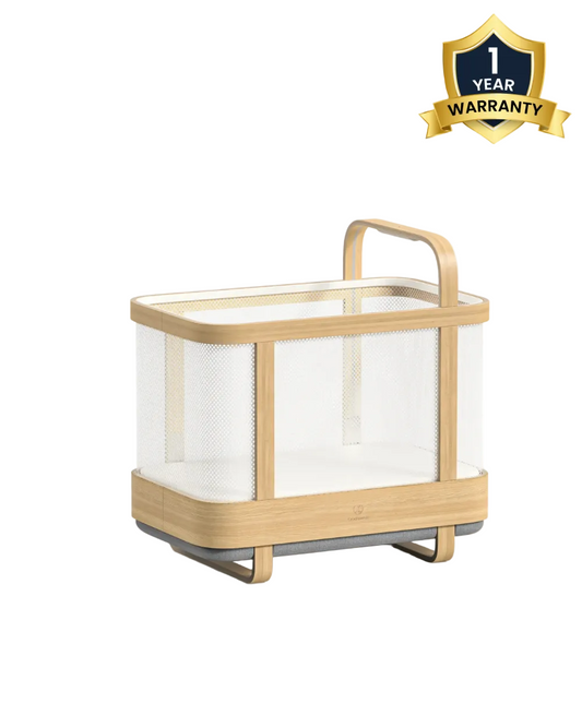 Cradlewise Convertible Smart Bassinet & Crib-ASTM F2194 Certified-Built In AI Monitor That Senses Early Wake Up Signs-1 Year Warranty-Includes VOC & PU Foam Free Mattress, Waterproof Mattress Cover, Fitted Sheet & Crib Mesh-For 0 to 2Y (Upto 15 Kg)