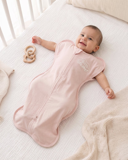 Twingle 100% Organic Cotton Sleeping Bag with Inbuilt Mittens-Snug Fit & Arms Up Design for Natural Body Posture-Zip Guard to Protect Baby's Chin & Neck-Two Way Zipper for Easy Diaper Change-Solid-Lotus-For Infants