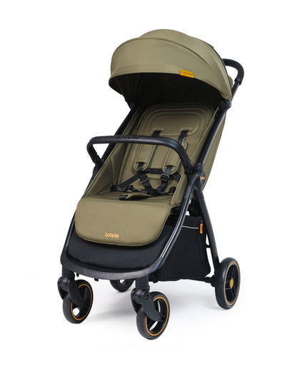 Loopie Hop Cabin Friendly Stroller-One Hand Fold-Flat Reclining Seat-Includes Mosquito Net-1 Year Warranty-For 0 to 4Y (Upto 22 Kg)-Olive Fern