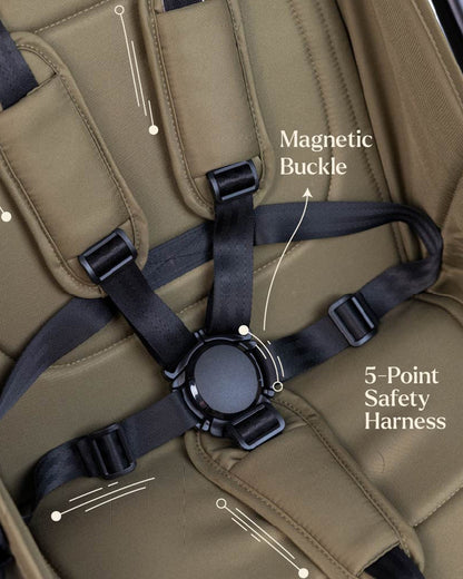 Loopie Hop Cabin Friendly Stroller-One Hand Fold-Flat Reclining Seat-Includes Mosquito Net-1 Year Warranty-For 0 to 4Y (Upto 22 Kg)-Olive Fern