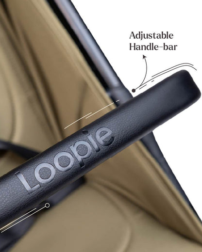 Loopie Hop Cabin Friendly Stroller-One Hand Fold-Flat Reclining Seat-Includes Mosquito Net-1 Year Warranty-For 0 to 4Y (Upto 22 Kg)-Olive Fern