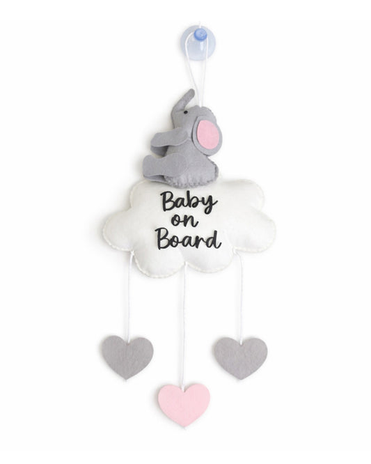 Babble Wrap Ellie on a cloud Baby On Board-Soft Toy-Cute Hanging Suction Window Sign-Baby Safety Car Accessory