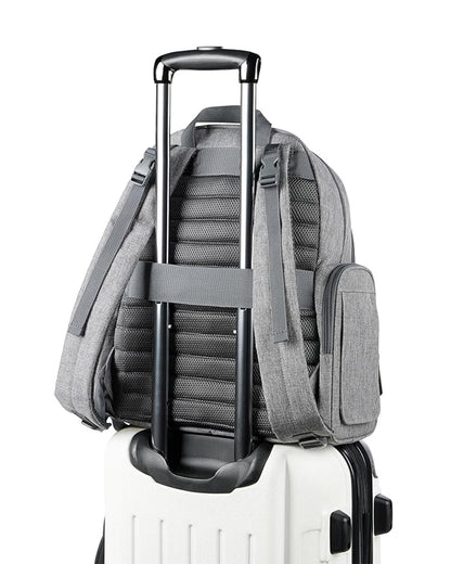 Skip Hop Luna Diaper Bag-Backpack-With Changing Pad-Wipes Pocket & Stroller Straps-Heather Grey