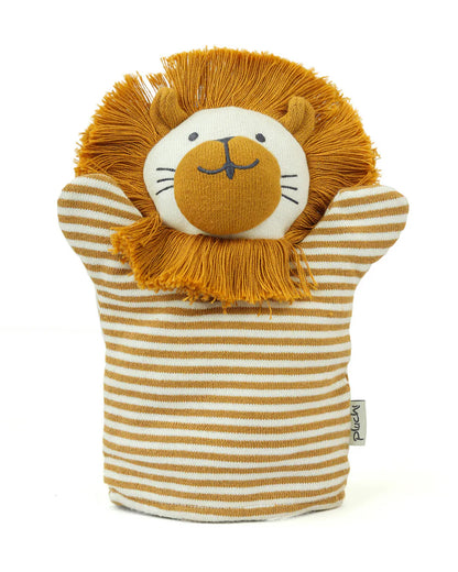 Pluchi Lion Hand Puppet Cotton Knitted Soft Toy-Super Soft & Washable-For Infants