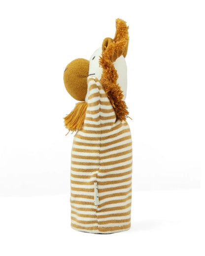 Pluchi Lion Hand Puppet Cotton Knitted Soft Toy-Super Soft & Washable-For Infants