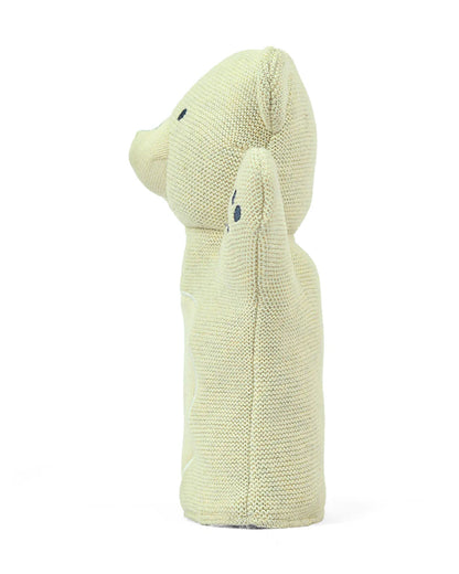 Pluchi Polar Bear Hand Puppet Cotton Knitted Soft Toy-Super Soft & Washable-For Infants