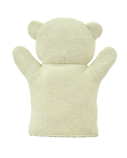 Pluchi Polar Bear Hand Puppet Cotton Knitted Soft Toy-Super Soft & Washable-For Infants
