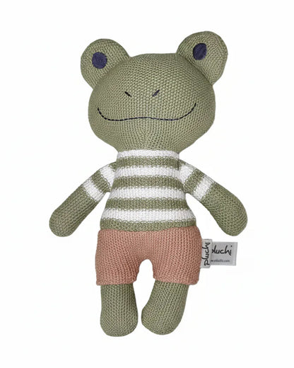 Pluchi Toady Tot Cotton Knitted Soft Toy-Super Soft & Washable-For Infants