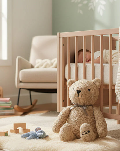 Pluchi Marshmallow The bear Cotton Knitted Soft Toy-Super Soft & Washable-For Infants