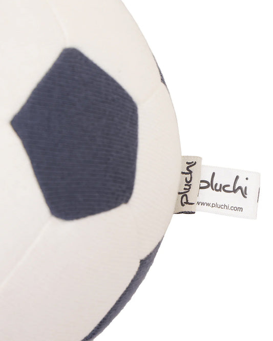 Pluchi Large Cuddle Kick Football Cotton Knitted Soft Toy-Develop Motor Skills-Easy to Wash-Dark Grey-For Infants