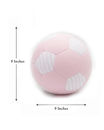 Pluchi Large Cuddle Kick Football Cotton Knitted Soft Toy-Develop Motor Skills-Easy to Wash-Pink-For Infants